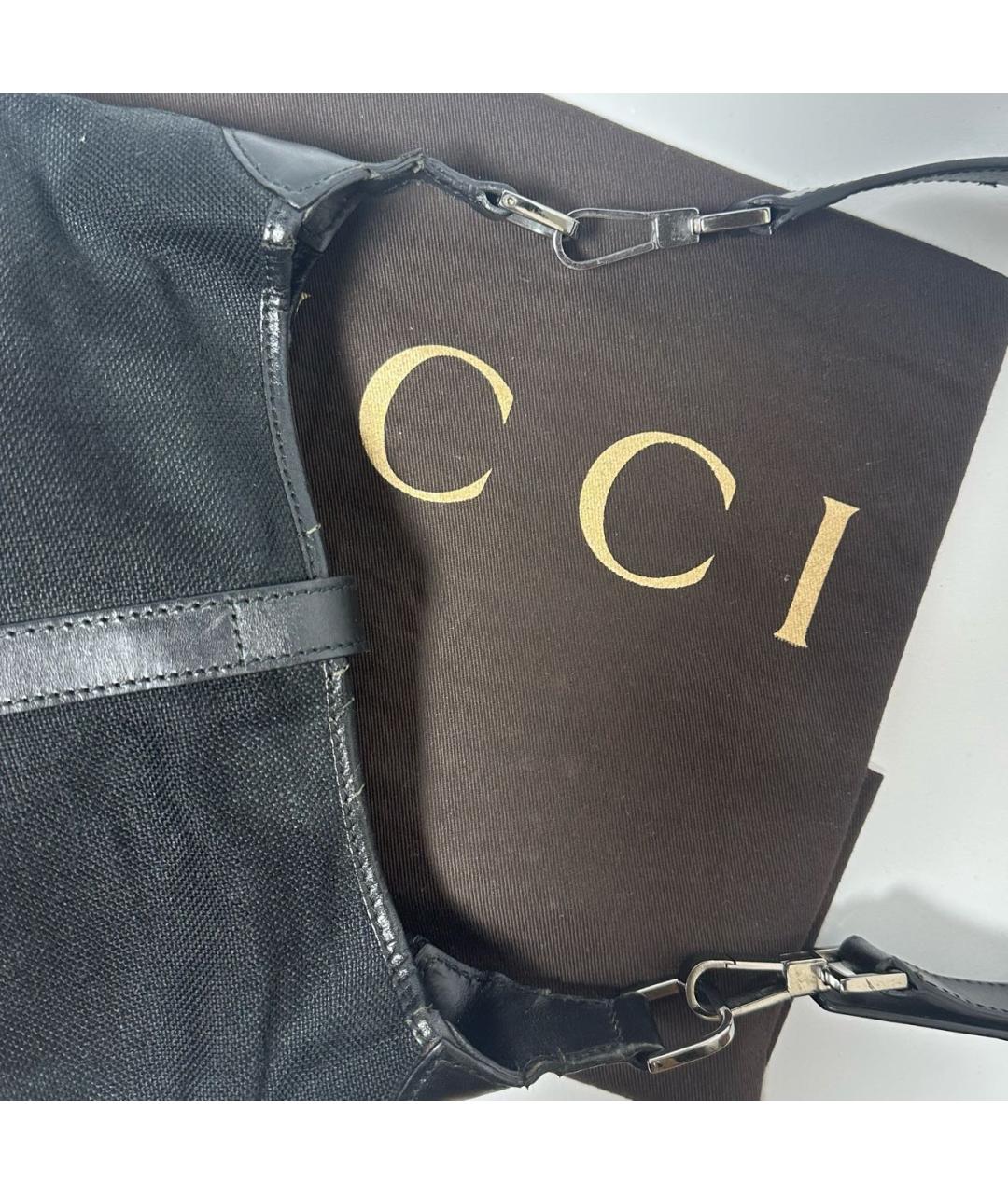 GUCCI Черная тканевая сумка через плечо, фото 4