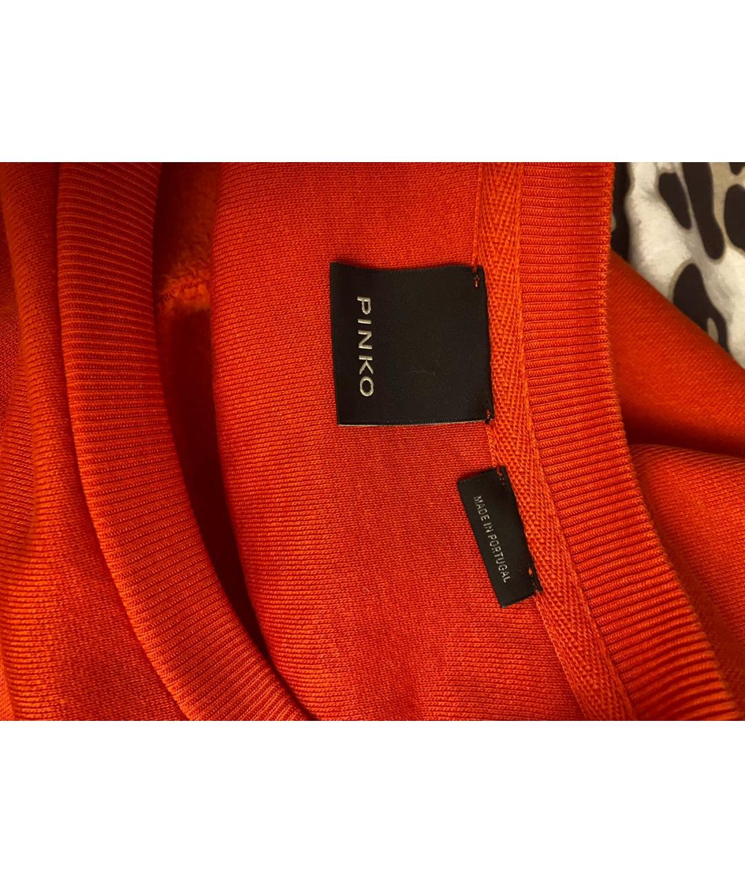 PINKO Оранжевое хлопковое повседневное платье, фото 3