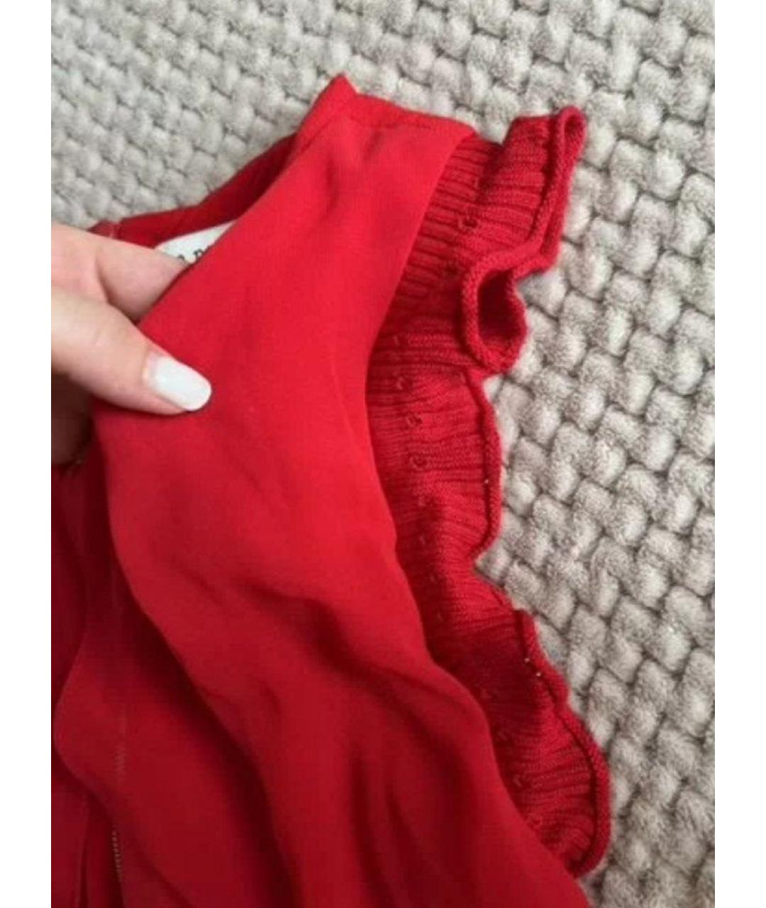 SANDRO Красное вискозное коктейльное платье, фото 4