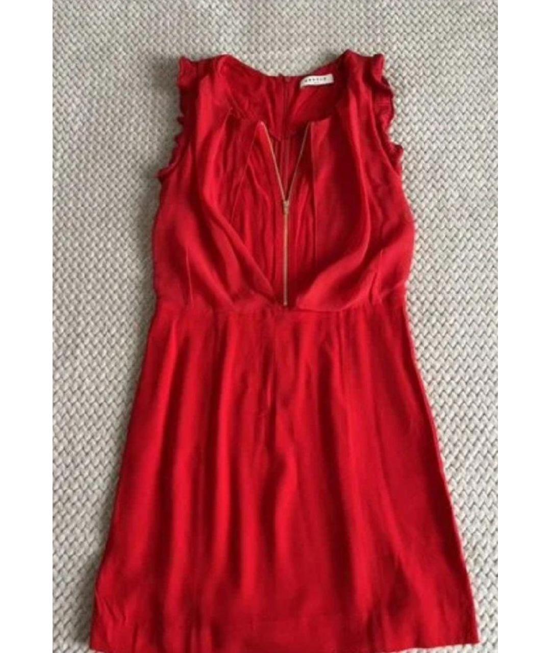 SANDRO Красное вискозное коктейльное платье, фото 8