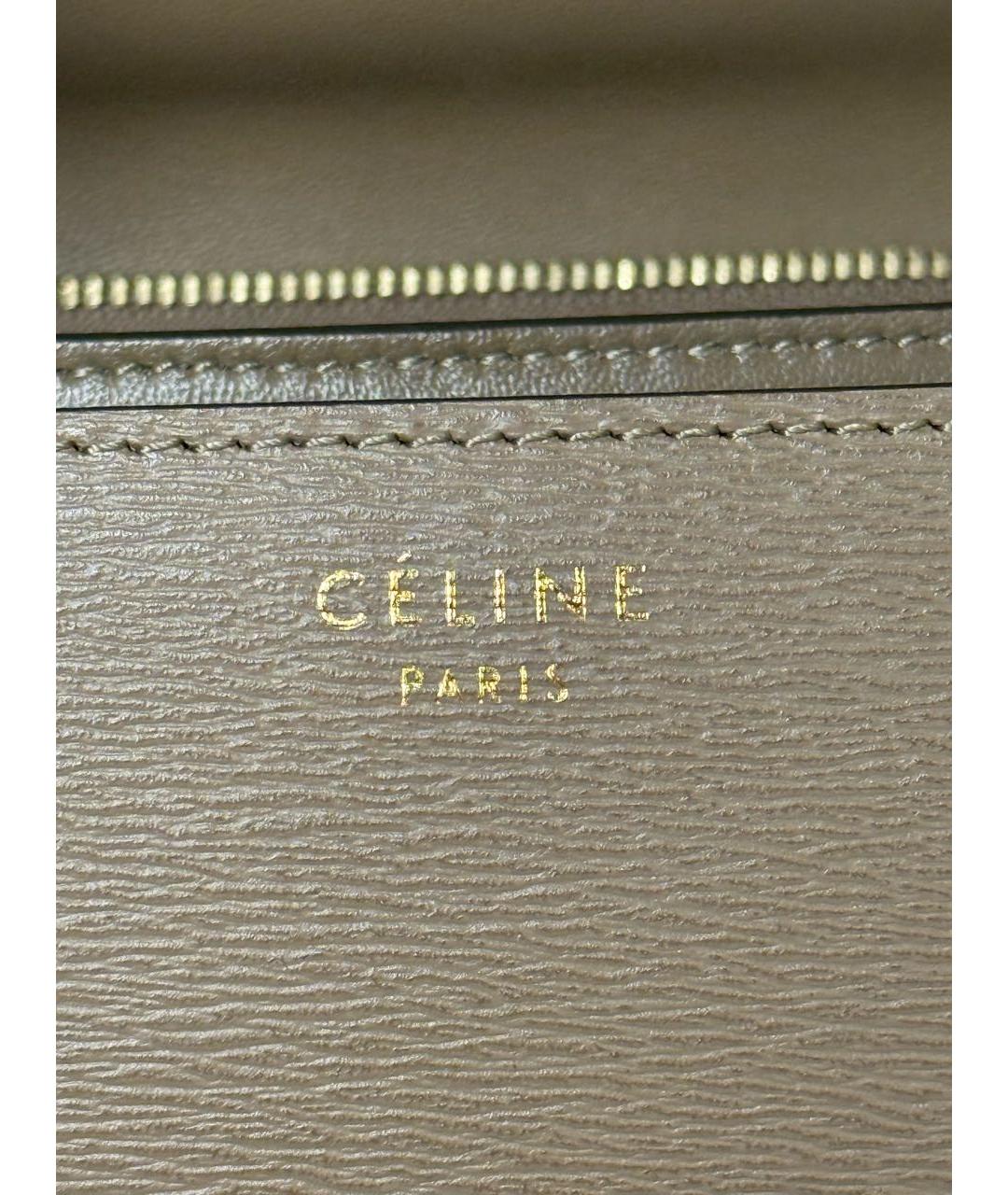 CELINE Бежевая кожаная сумка через плечо, фото 6