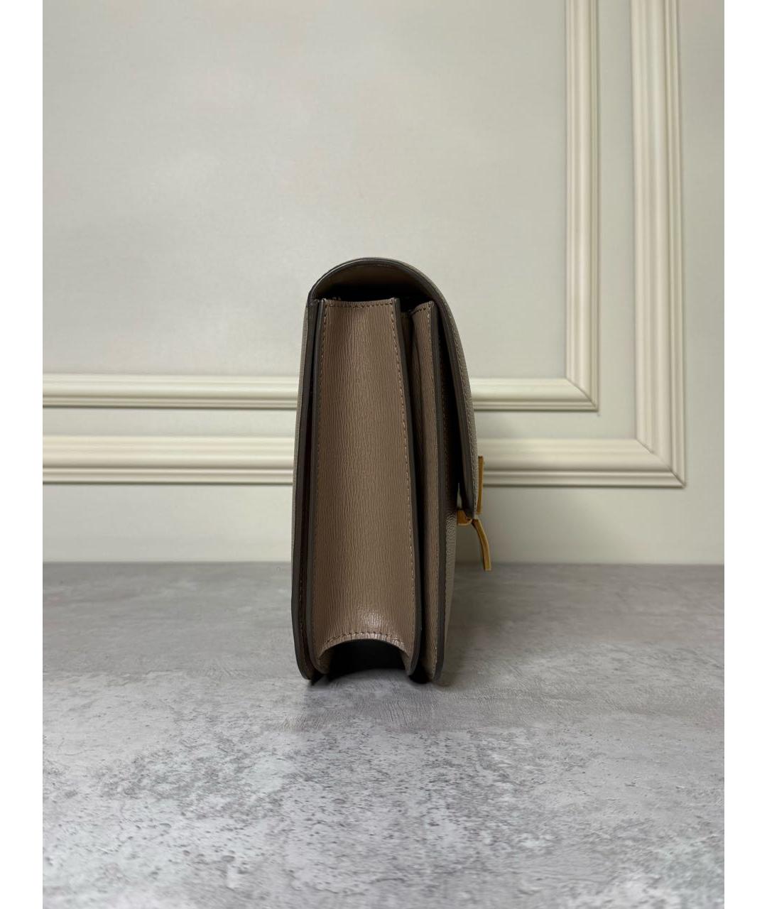 CELINE Бежевая кожаная сумка через плечо, фото 4