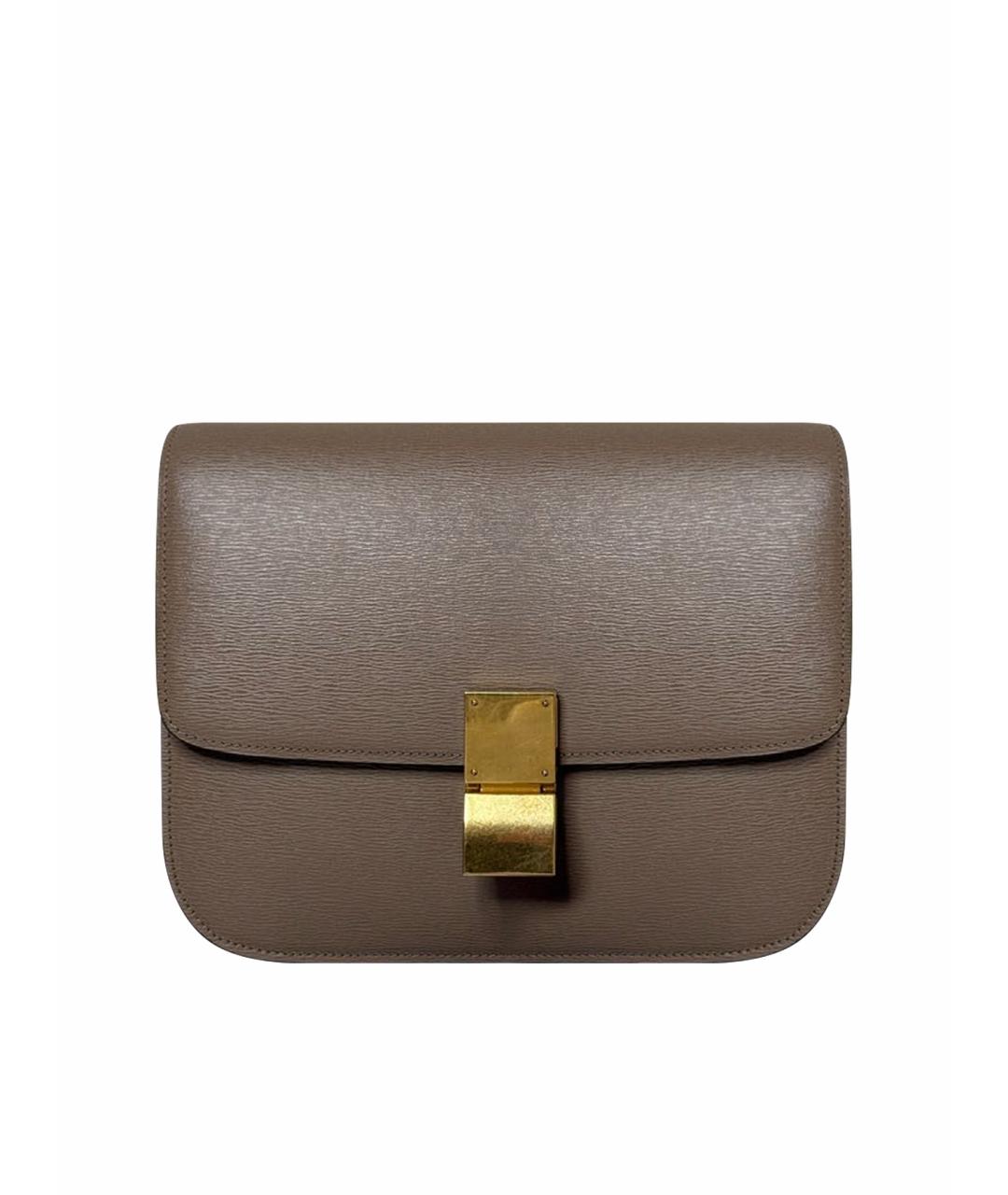 CELINE Бежевая кожаная сумка через плечо, фото 1