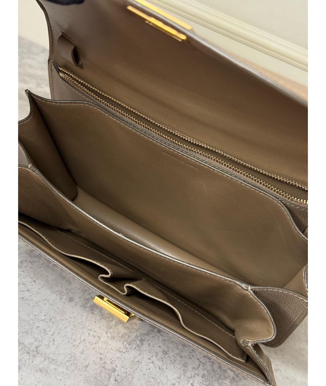 CELINE Бежевая кожаная сумка через плечо, фото 7