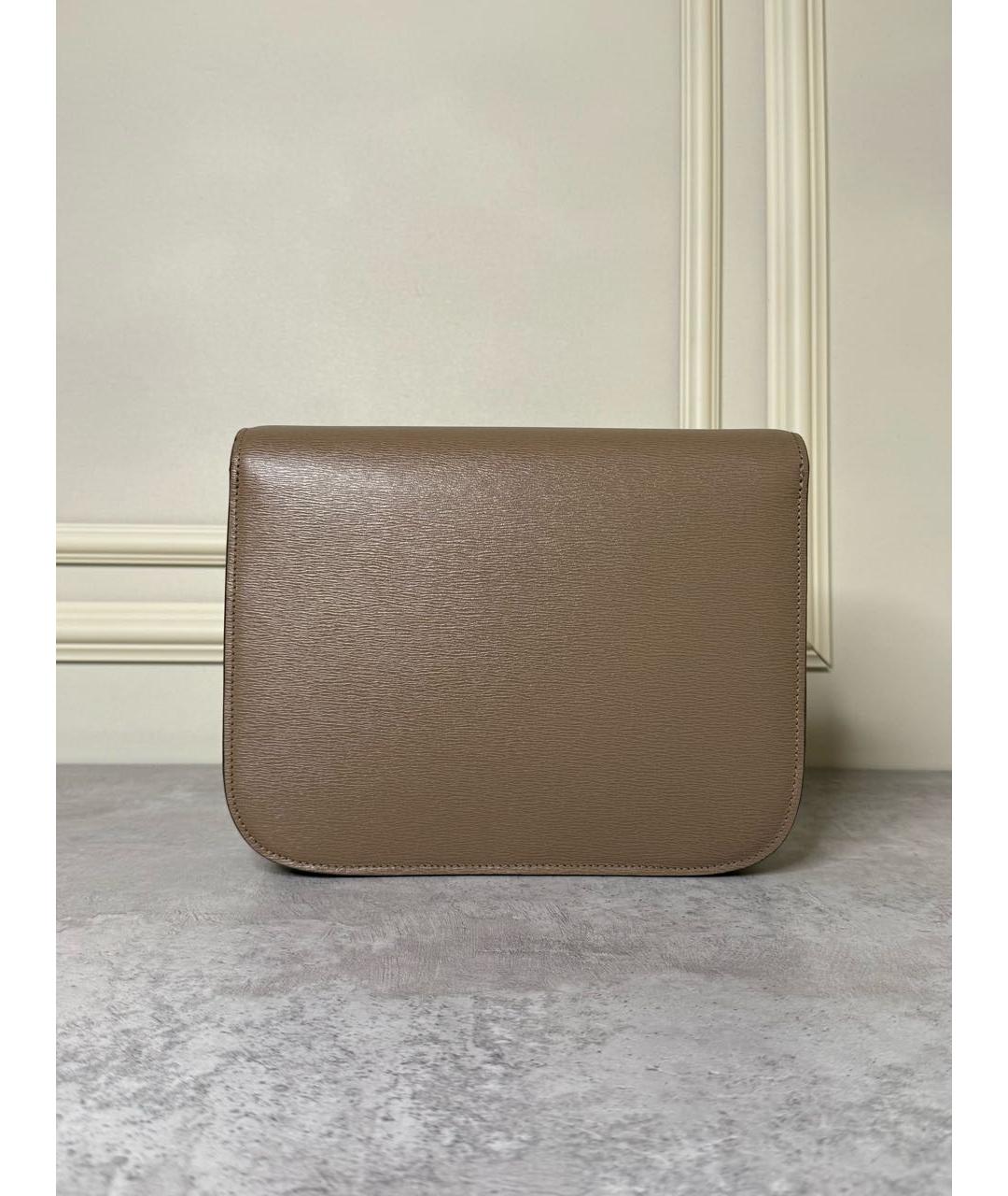 CELINE Бежевая кожаная сумка через плечо, фото 2