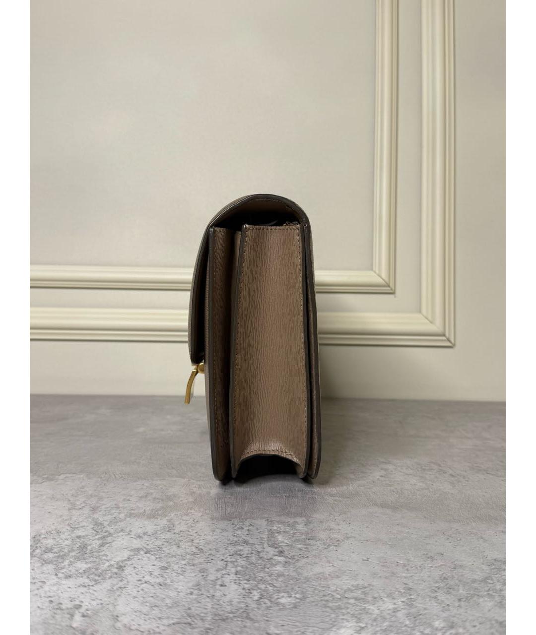 CELINE Бежевая кожаная сумка через плечо, фото 3