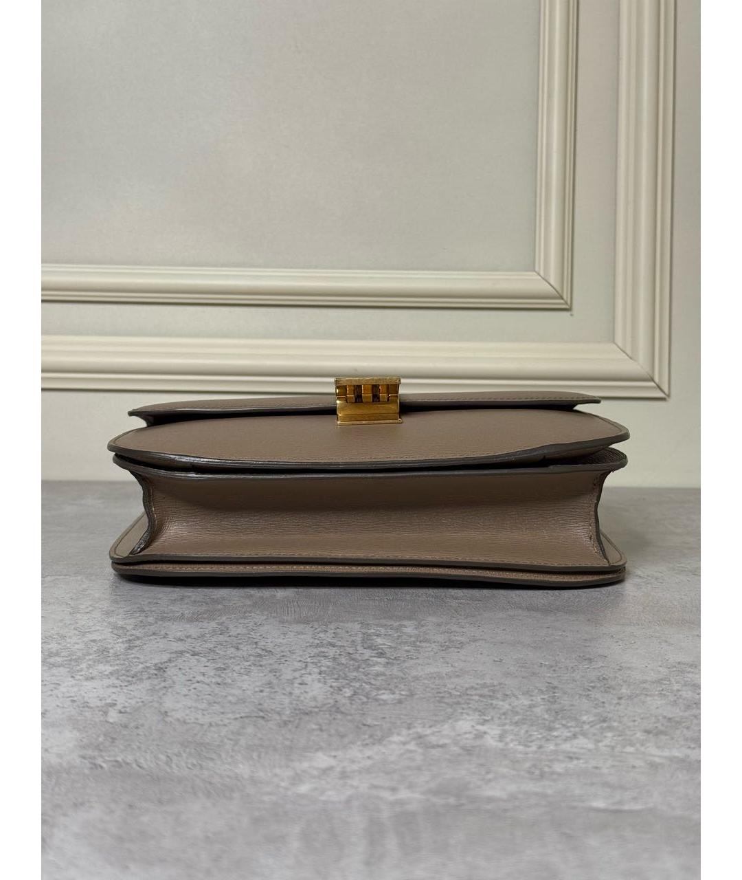 CELINE Бежевая кожаная сумка через плечо, фото 5