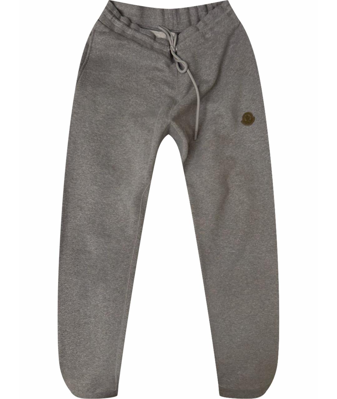 MONCLER Серые хлопковые повседневные брюки, фото 1