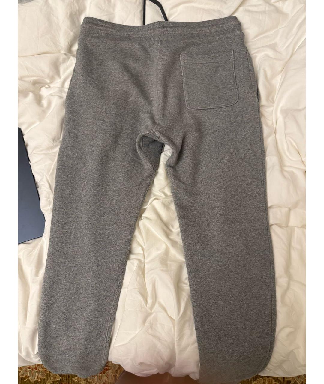 MONCLER Серые хлопковые повседневные брюки, фото 2