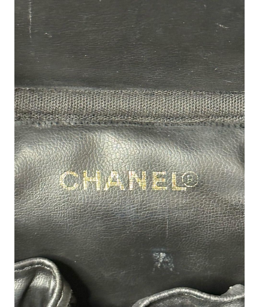 CHANEL Черная кожаная сумка с короткими ручками, фото 8