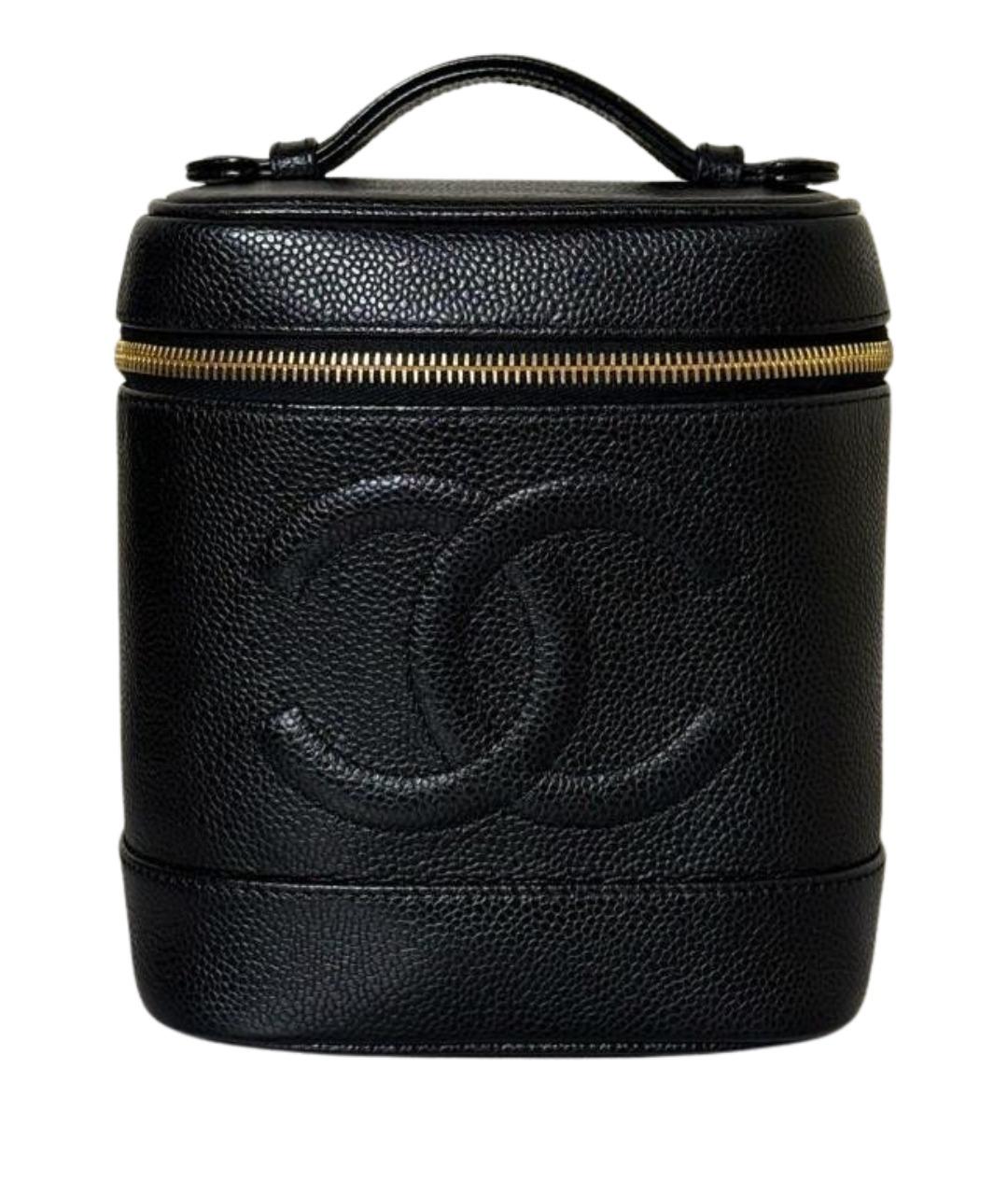 CHANEL Черная кожаная сумка с короткими ручками, фото 1