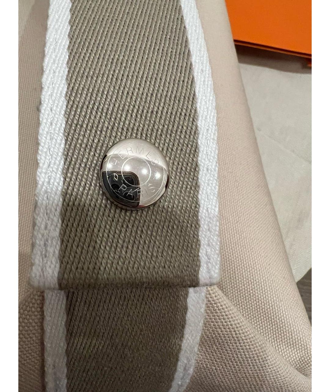 HERMES Бежевая хлопковая косметичка, фото 4