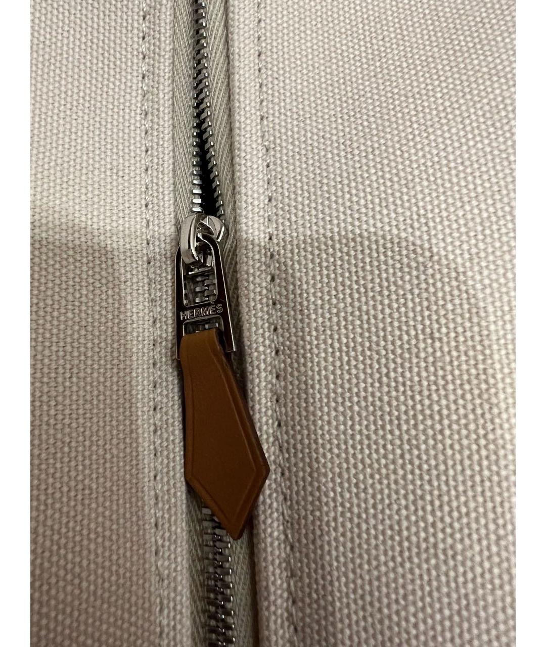 HERMES Бежевая хлопковая косметичка, фото 3