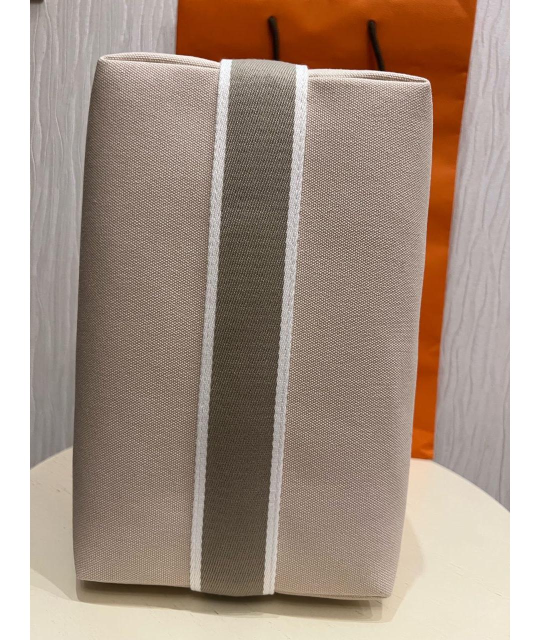 HERMES Бежевая хлопковая косметичка, фото 5