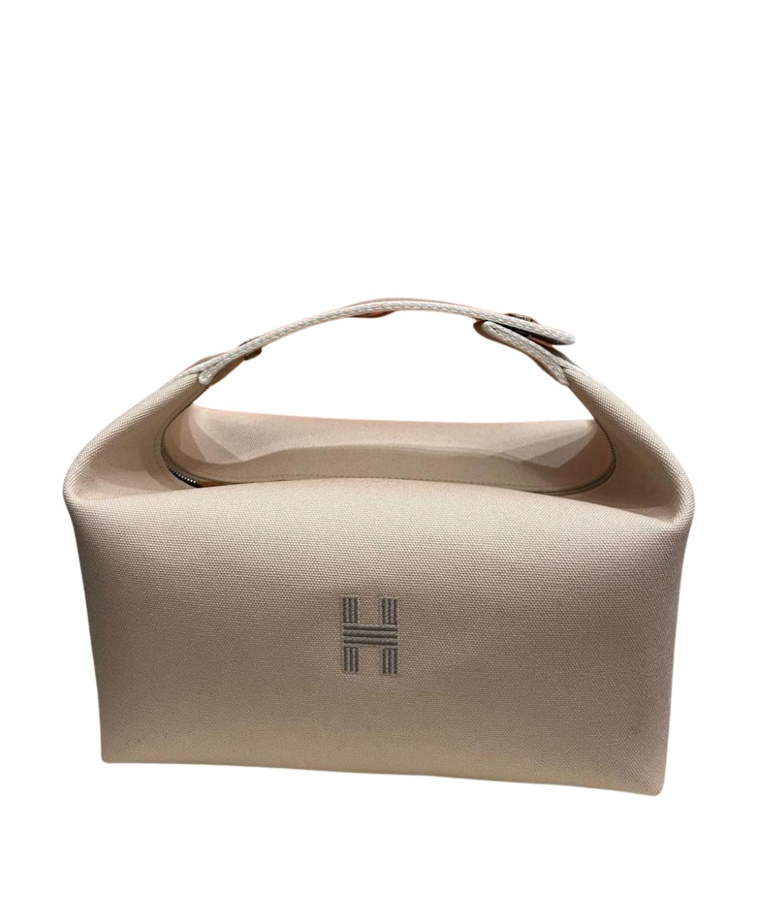 HERMES Бежевая хлопковая косметичка, фото 1