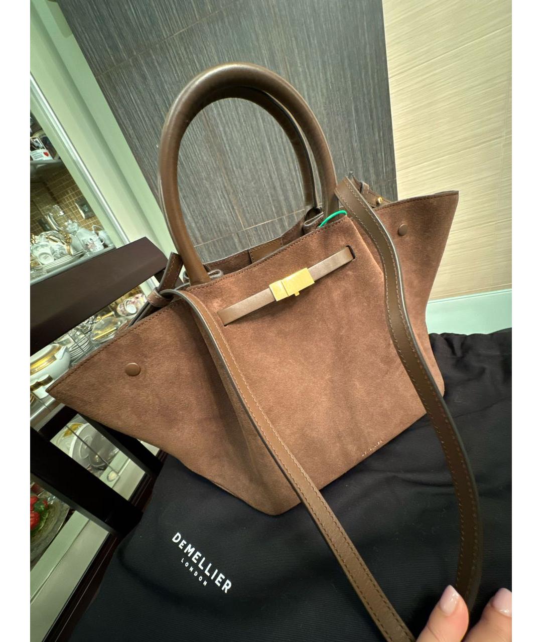 DEMELLIER Коричневая замшевая сумка тоут, фото 5