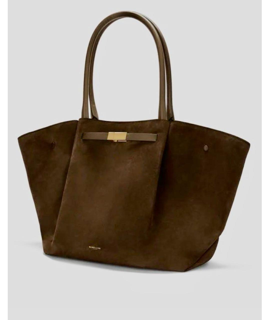DEMELLIER Коричневая замшевая сумка тоут, фото 6