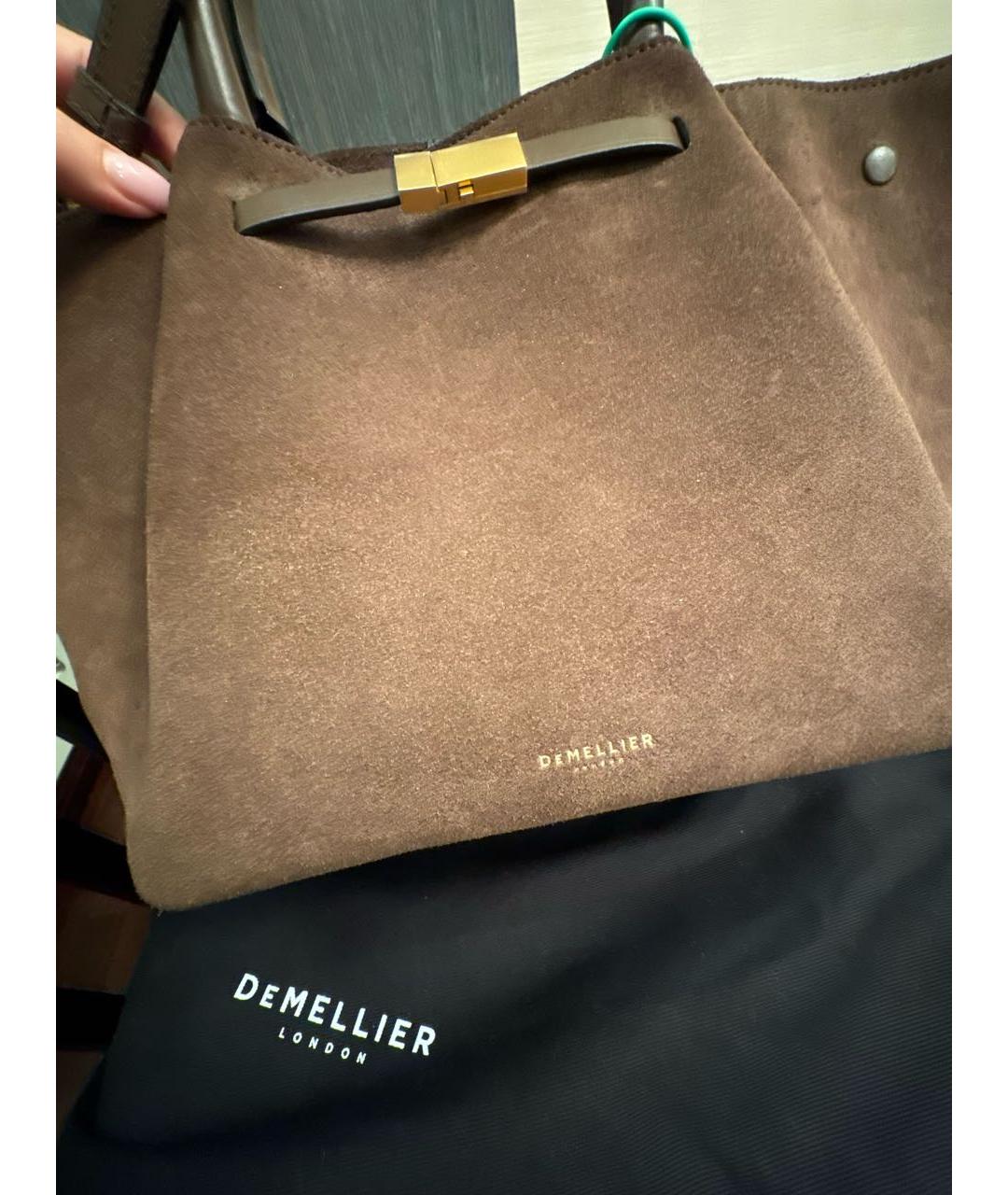 DEMELLIER Коричневая замшевая сумка тоут, фото 4