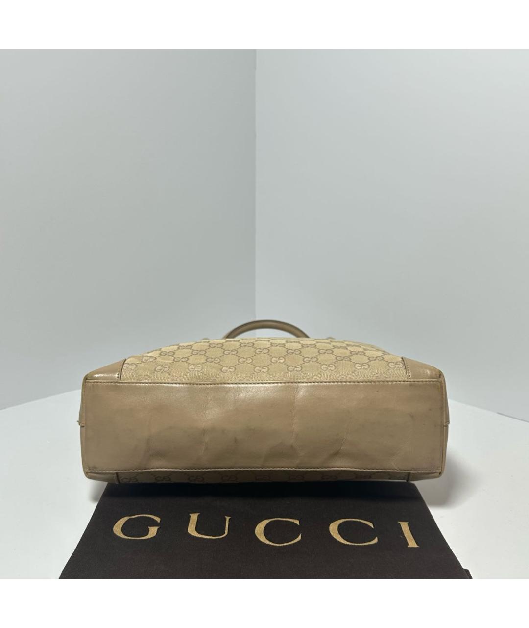 GUCCI Бежевая тканевая сумка тоут, фото 3