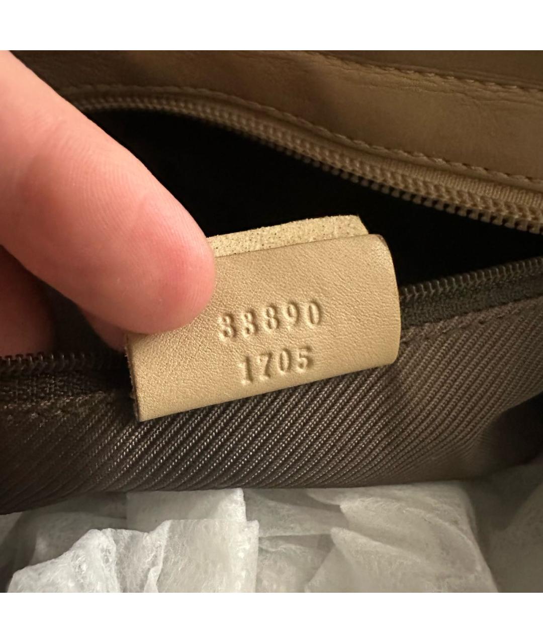 GUCCI Бежевая тканевая сумка тоут, фото 5
