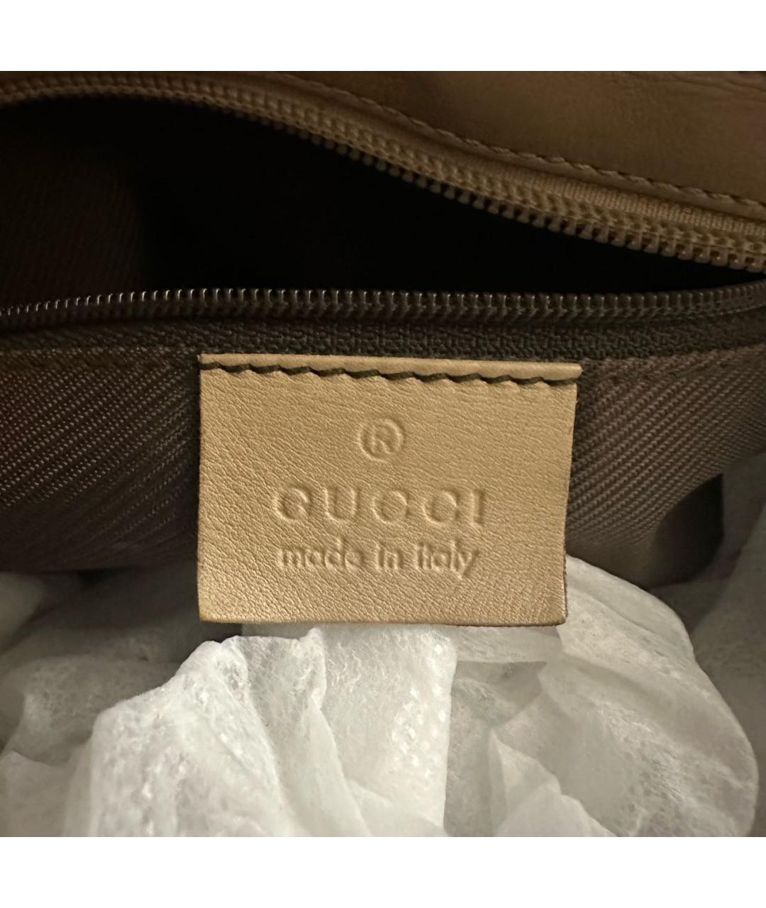 GUCCI Бежевая тканевая сумка тоут, фото 4