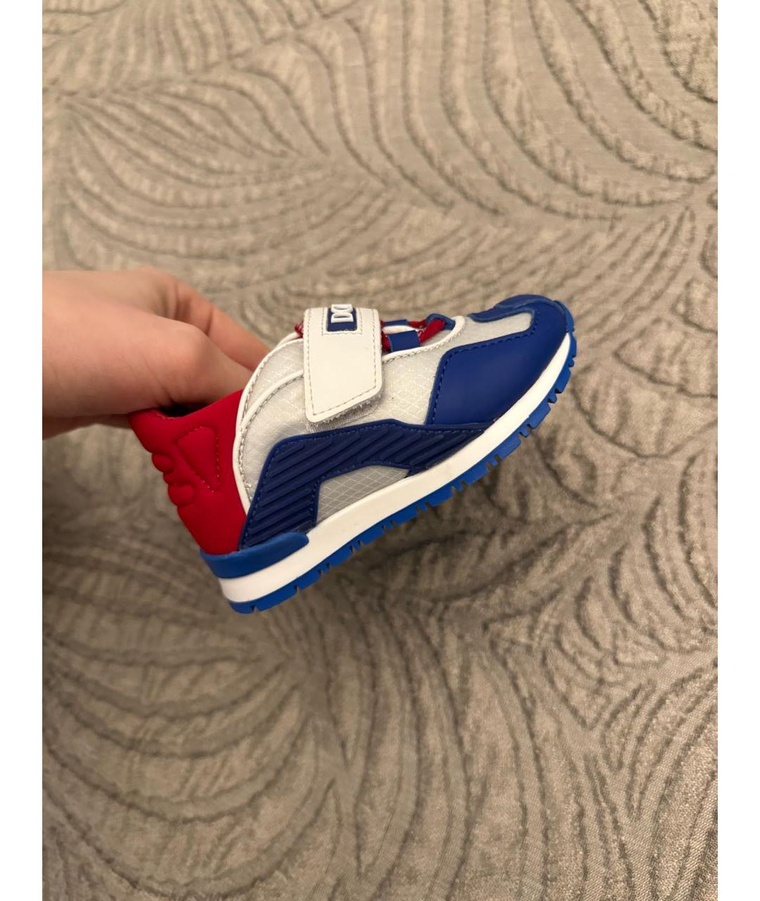 DOLCE&GABBANA Белые текстильные кеды, фото 4