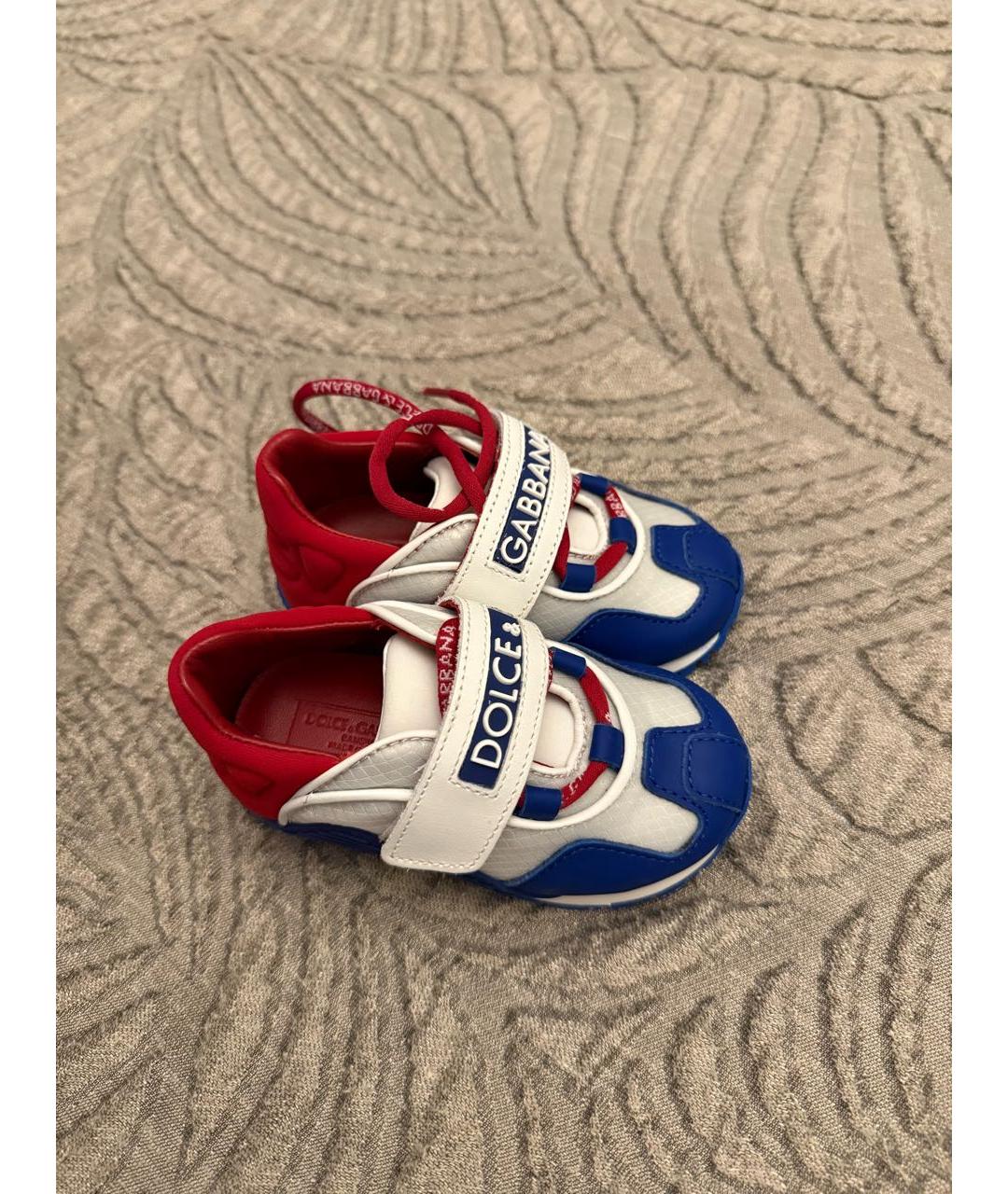 DOLCE&GABBANA Белые текстильные кеды, фото 2