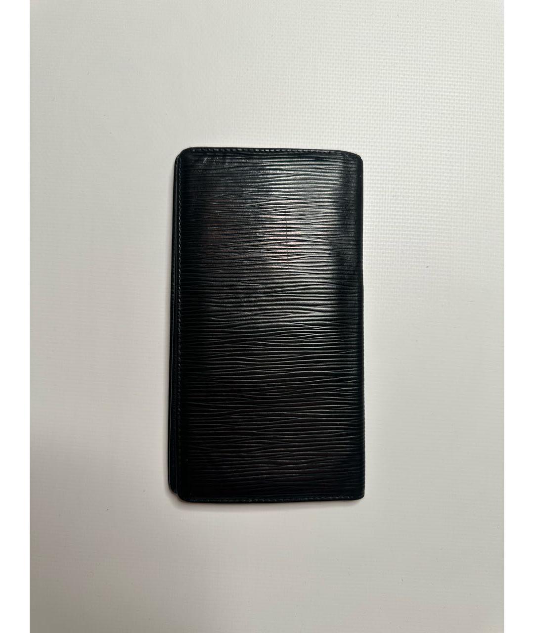 LOUIS VUITTON Черный кожаный кошелек, фото 2