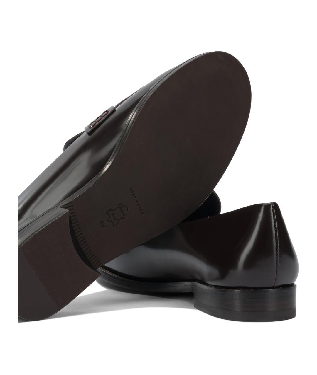 TORY BURCH Коричневые кожаные лоферы, фото 5