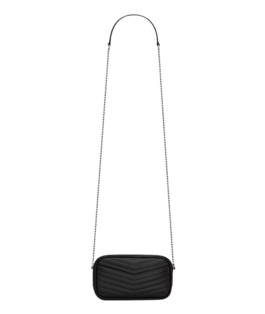 SAINT LAURENT Черная кожаная сумка через плечо, фото 2