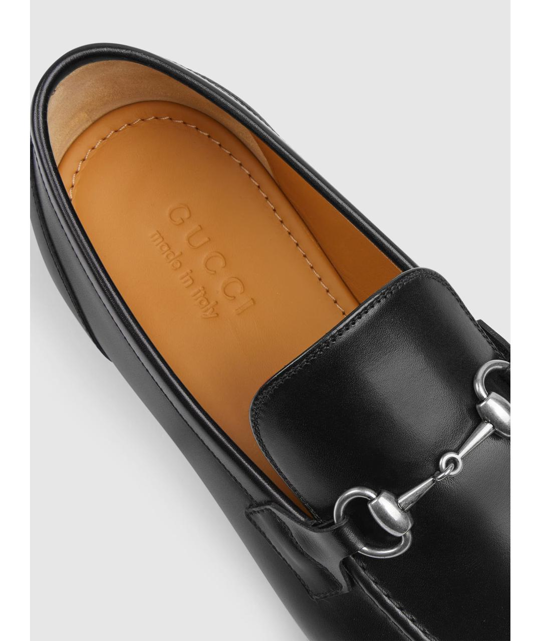 GUCCI Черные кожаные лоферы, фото 4