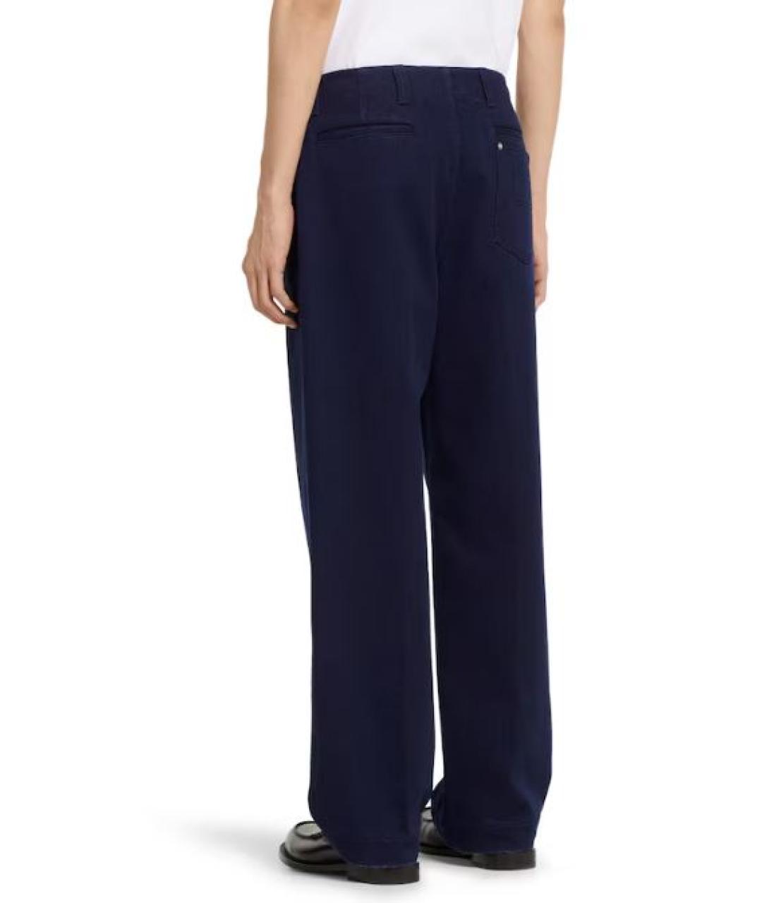 GUCCI Синие хлопковые повседневные брюки, фото 2