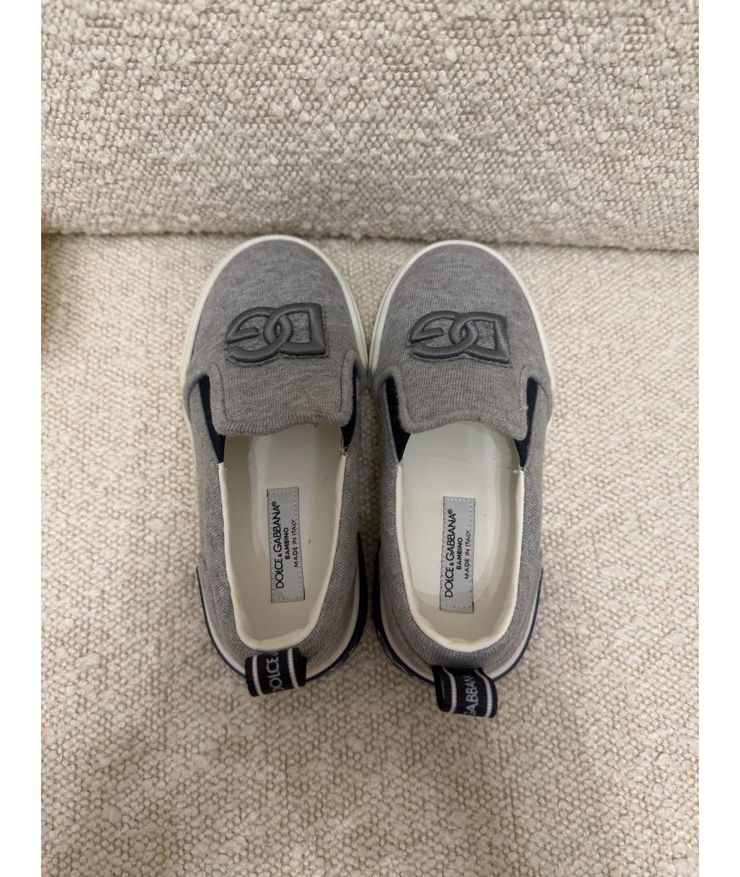DOLCE & GABBANA KIDS Серые текстильные кеды, фото 7