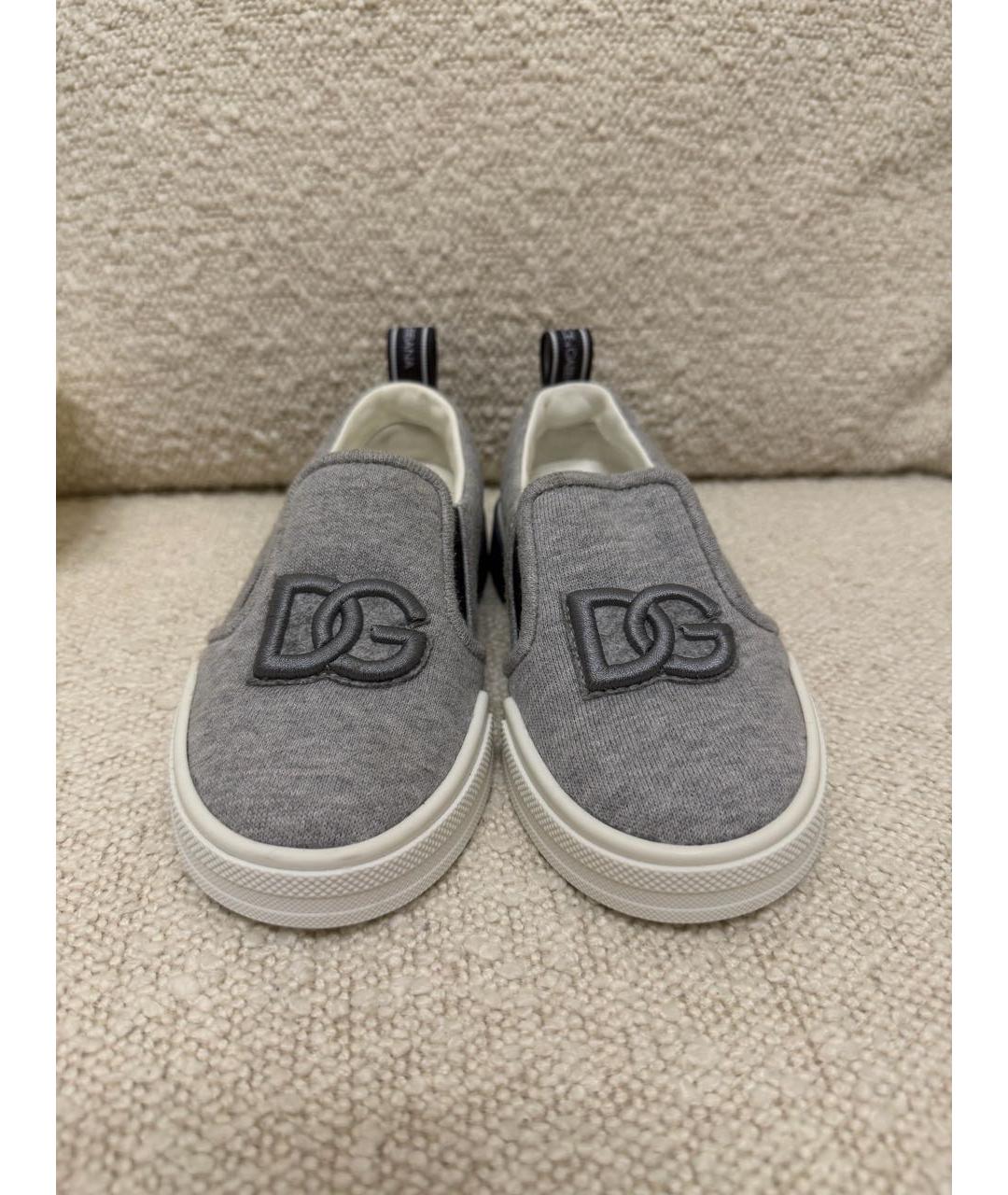 DOLCE & GABBANA KIDS Серые текстильные кеды, фото 3