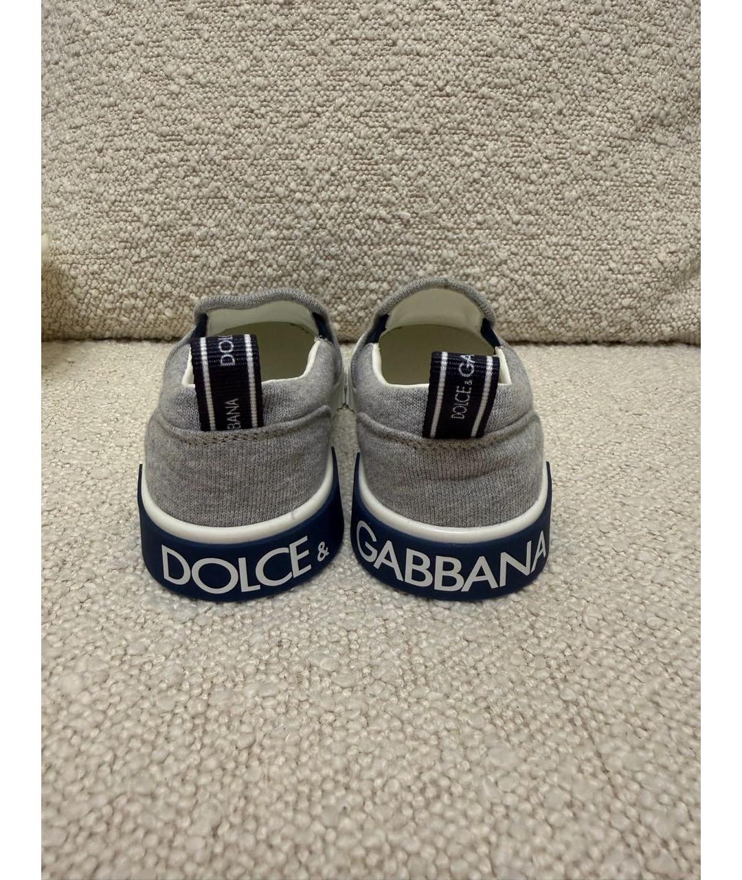 DOLCE & GABBANA KIDS Серые текстильные кеды, фото 8