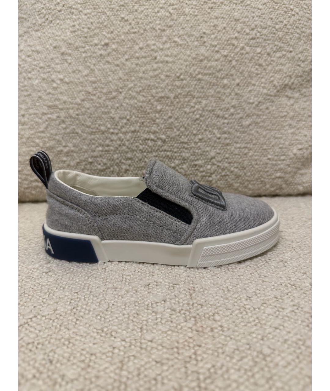 DOLCE & GABBANA KIDS Серые текстильные кеды, фото 9