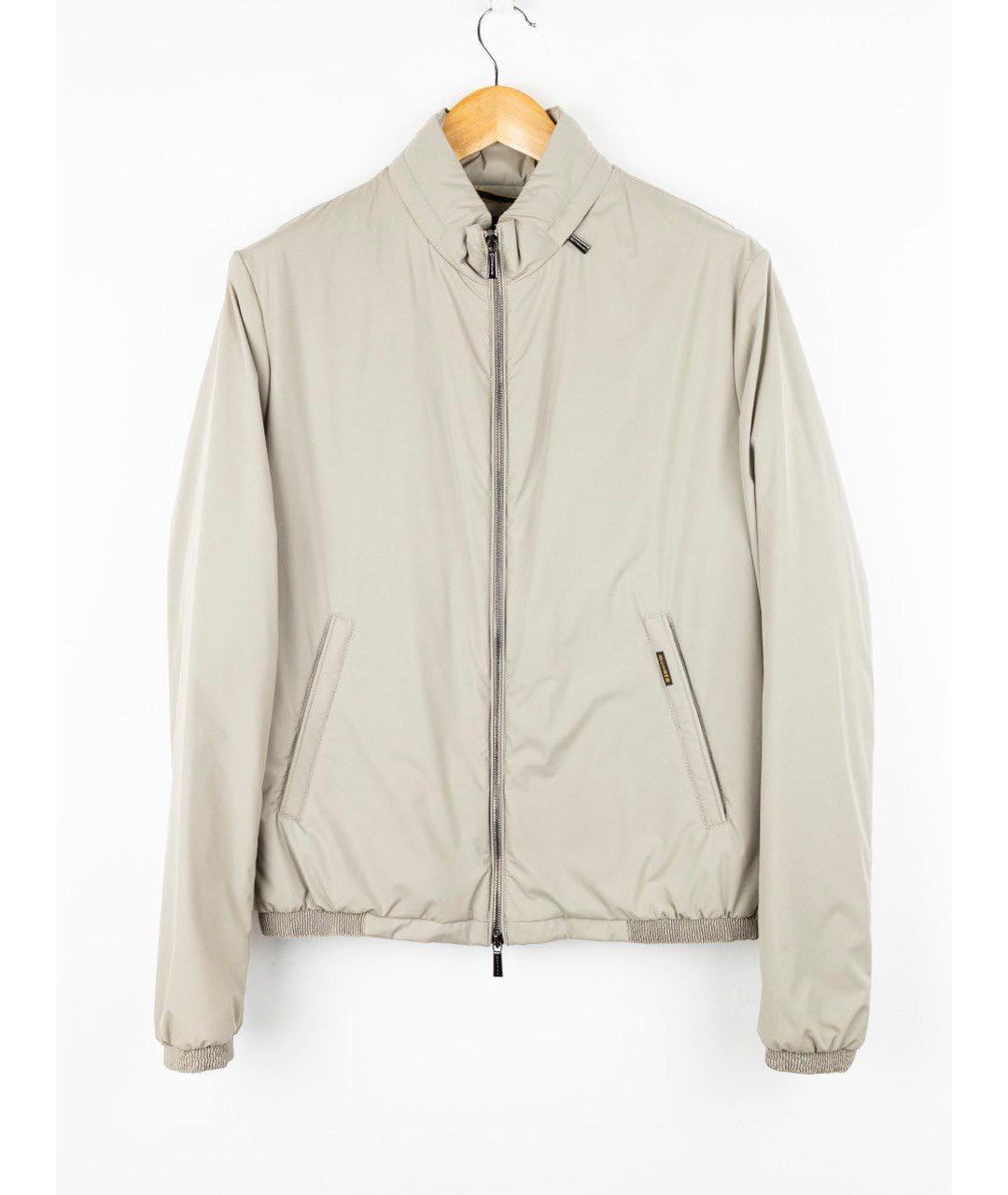 MOORER Бежевый полиуретановый пуховик, фото 5