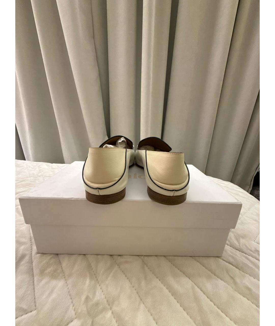 CHLOE Белые кожаные лоферы, фото 4