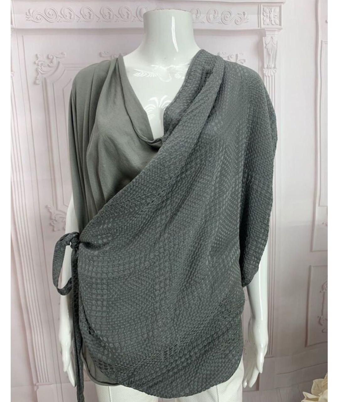 NUDE Серая шелковая блузы, фото 7