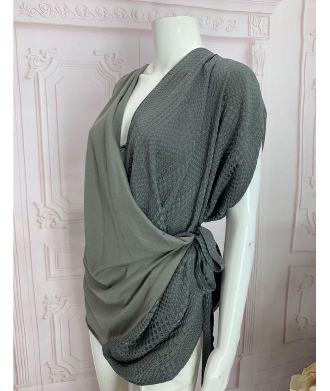 NUDE Серая шелковая блузы, фото 5