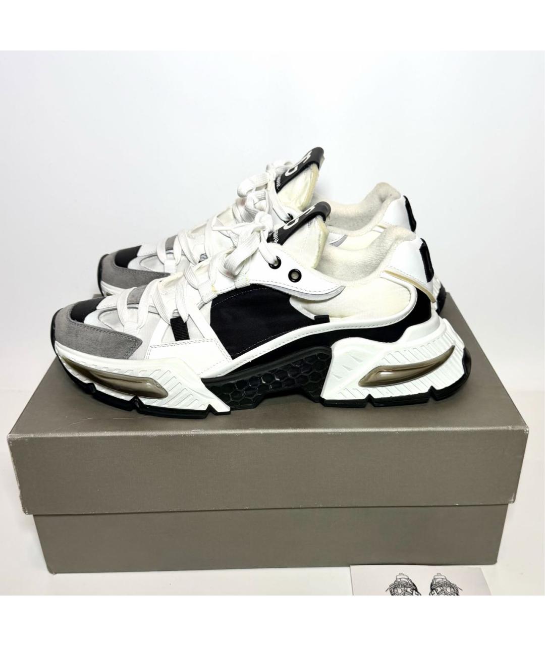 DOLCE&GABBANA Белые кожаные низкие кроссовки / кеды, фото 6