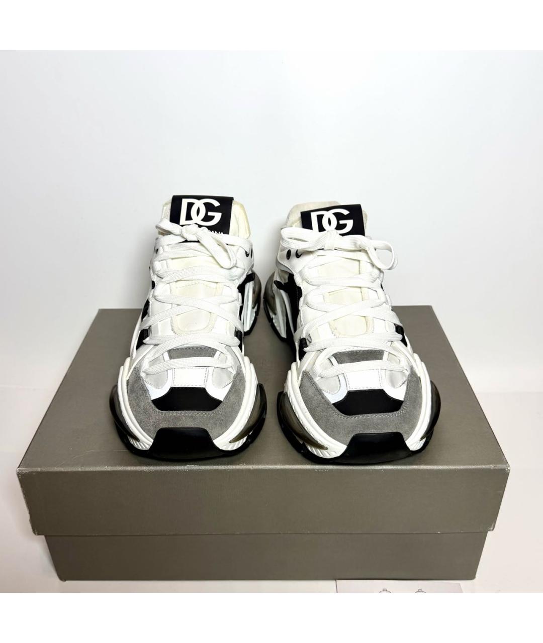 DOLCE&GABBANA Белые кожаные низкие кроссовки / кеды, фото 2