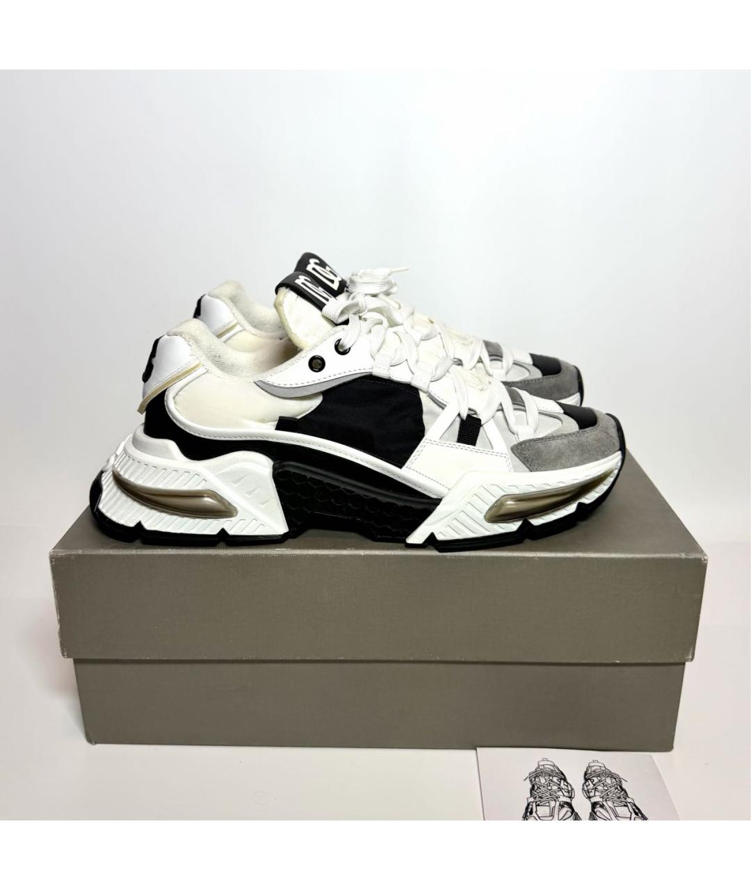 DOLCE&GABBANA Белые кожаные низкие кроссовки / кеды, фото 5