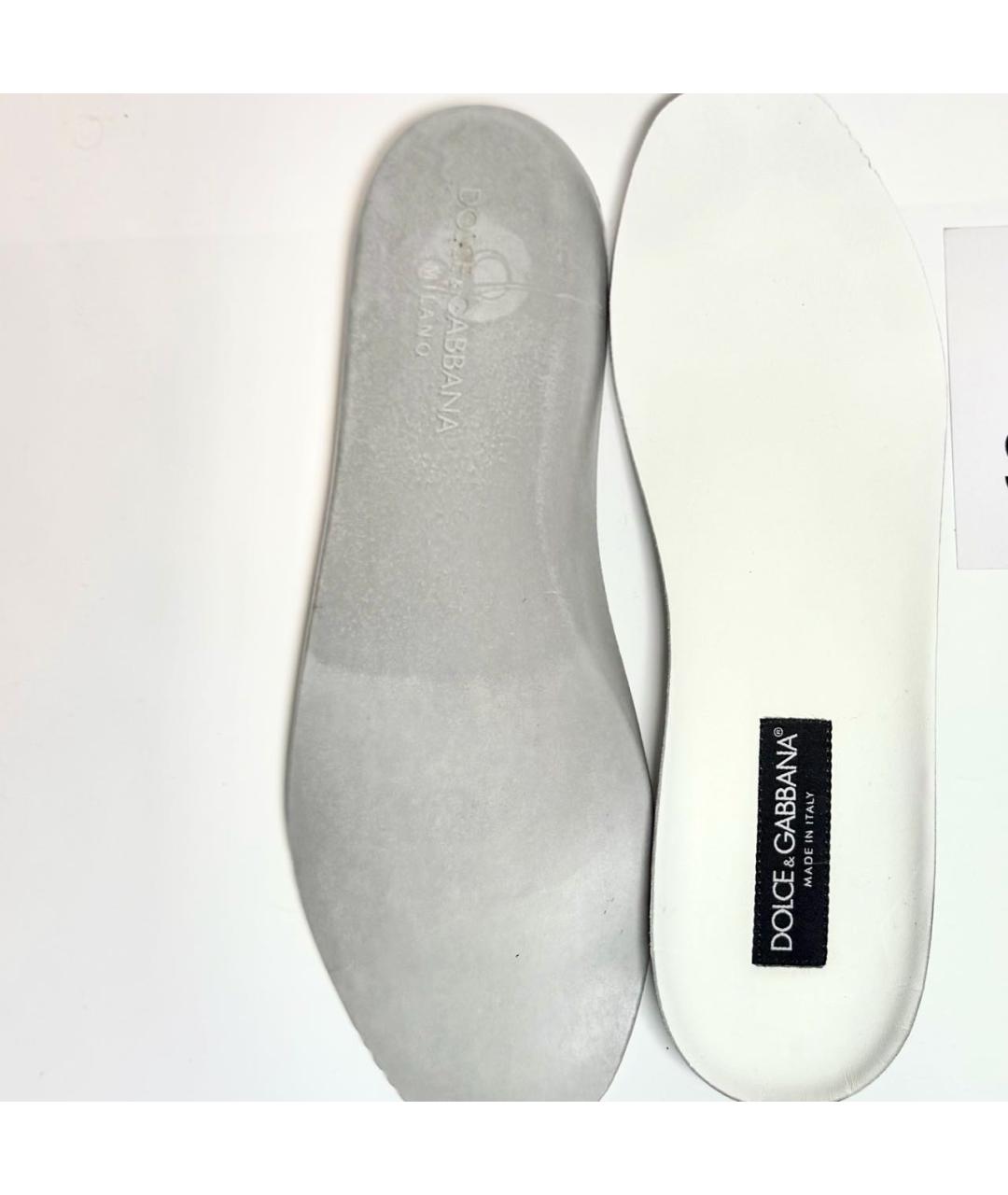 DOLCE&GABBANA Белые кожаные низкие кроссовки / кеды, фото 8