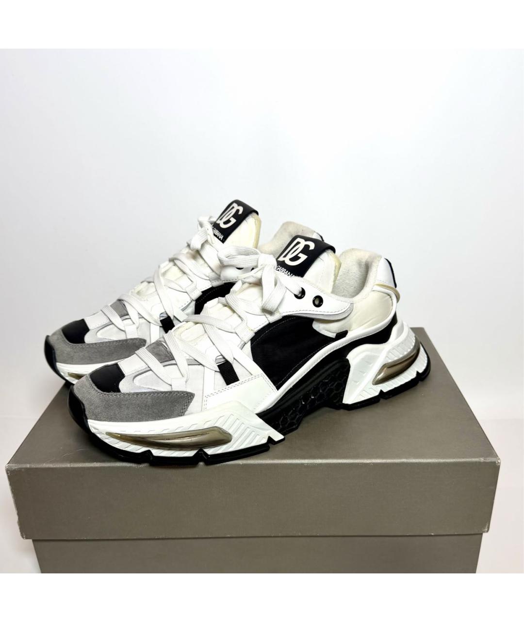 DOLCE&GABBANA Белые кожаные низкие кроссовки / кеды, фото 4