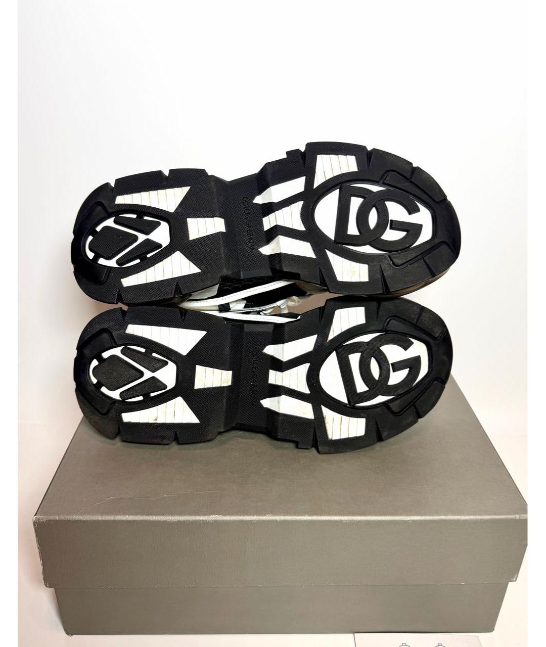 DOLCE&GABBANA Белые кожаные низкие кроссовки / кеды, фото 7