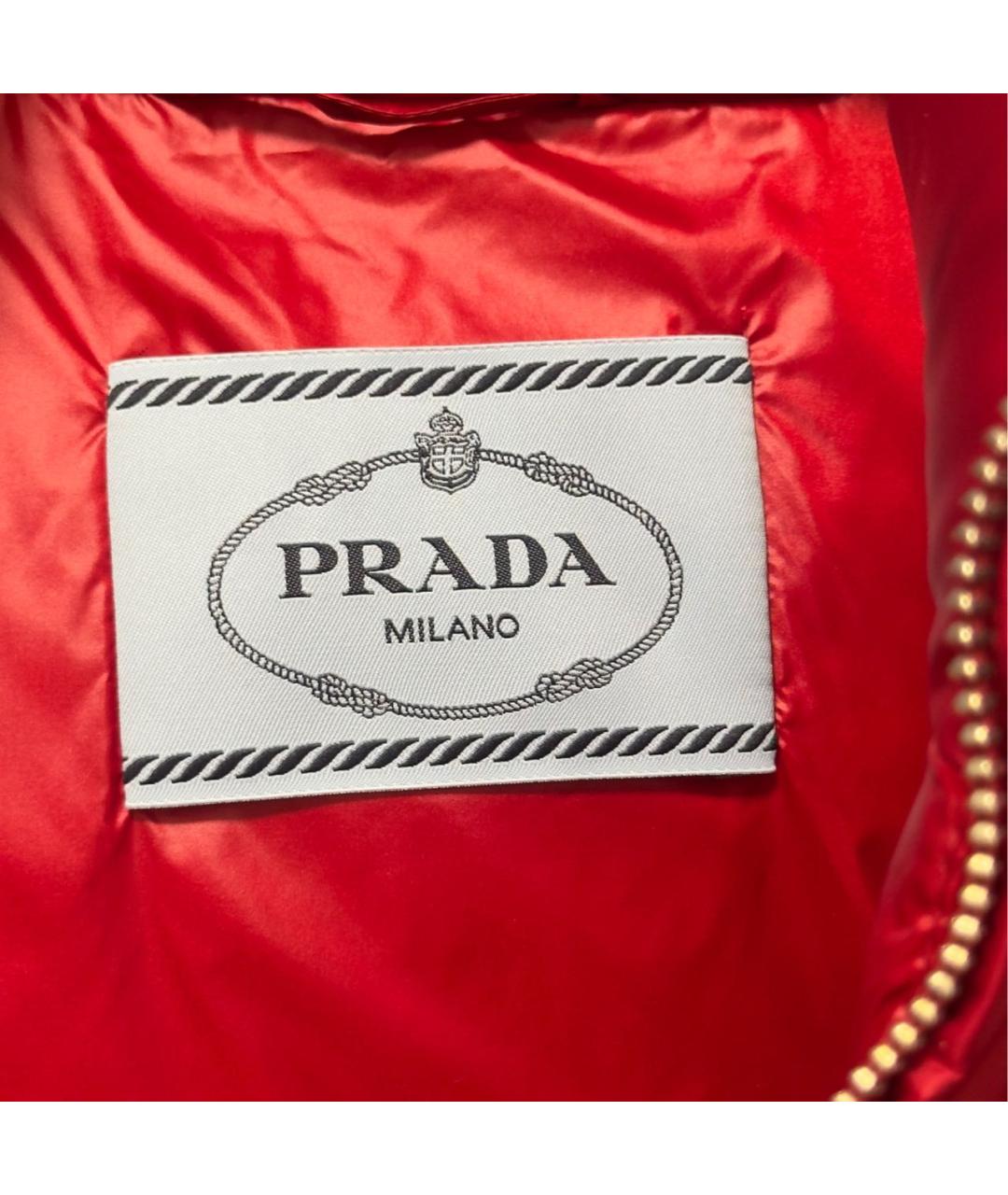 PRADA Красный полиэстеровый пуховик, фото 3