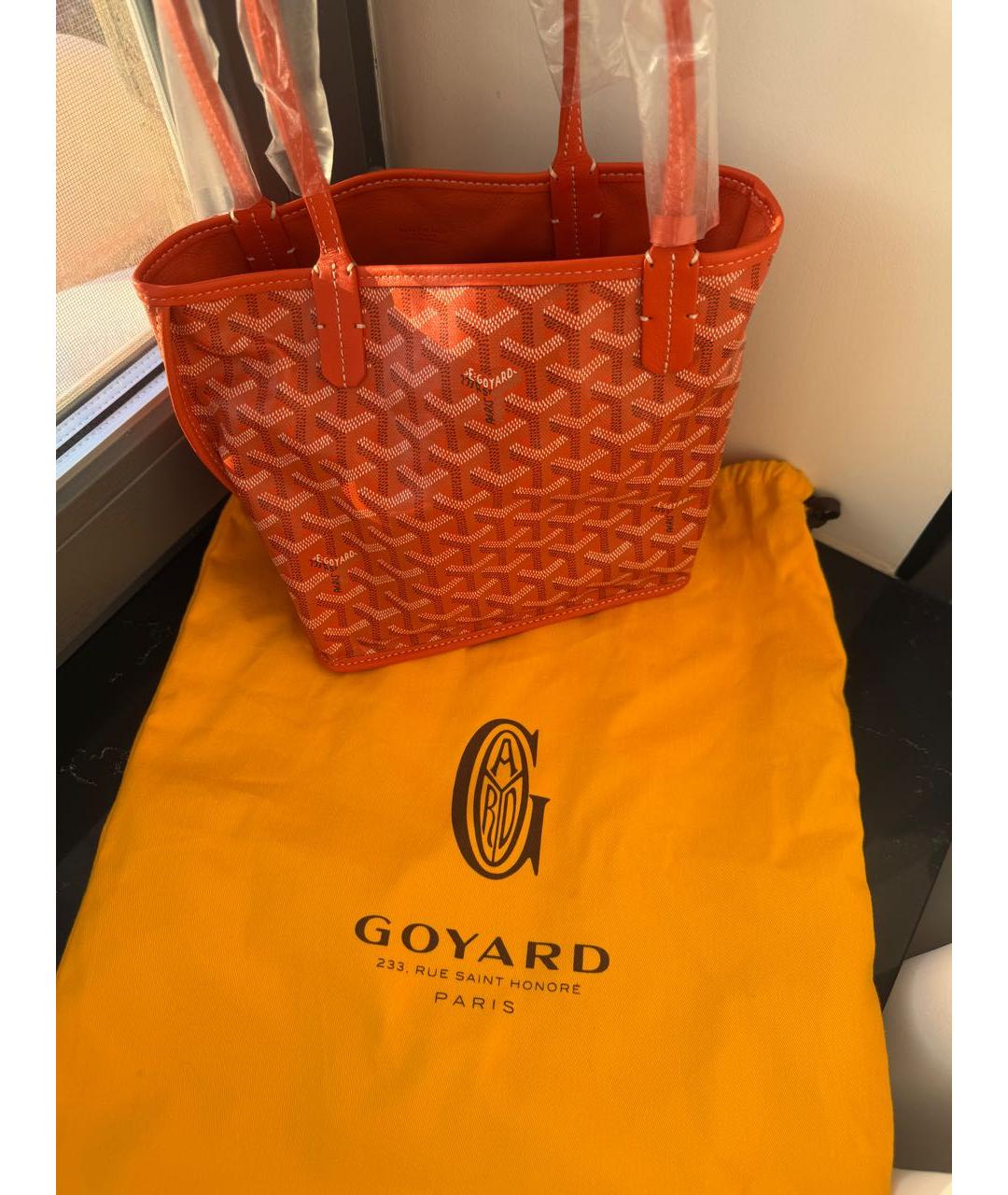 GOYARD Оранжевая сумка тоут, фото 7