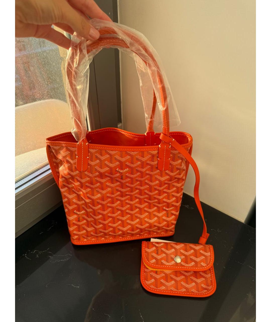 GOYARD Оранжевая сумка тоут, фото 3