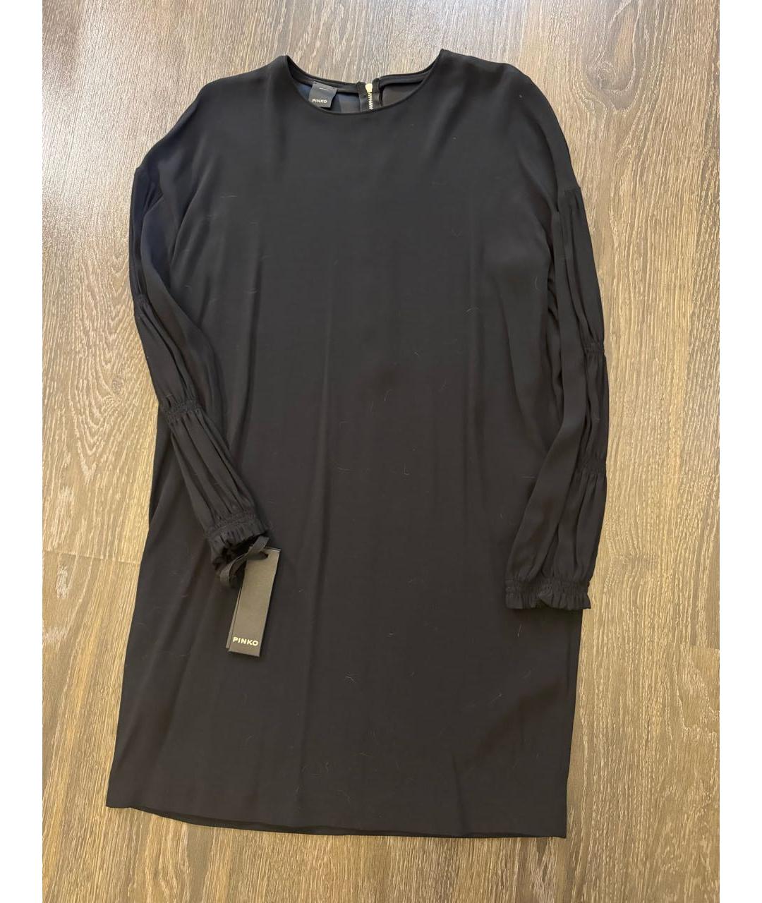 PINKO Черное вискозное коктейльное платье, фото 6